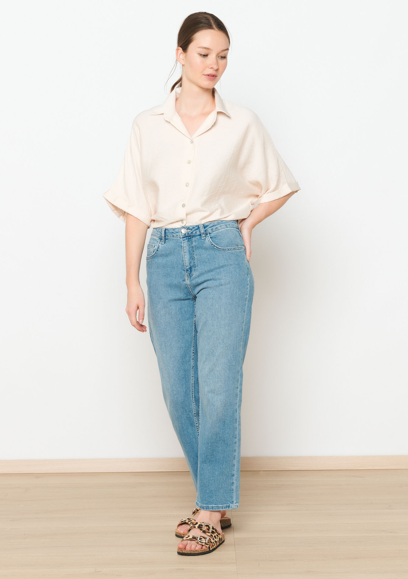 Oversized hemd - LT BEIGE - 05702598_2527