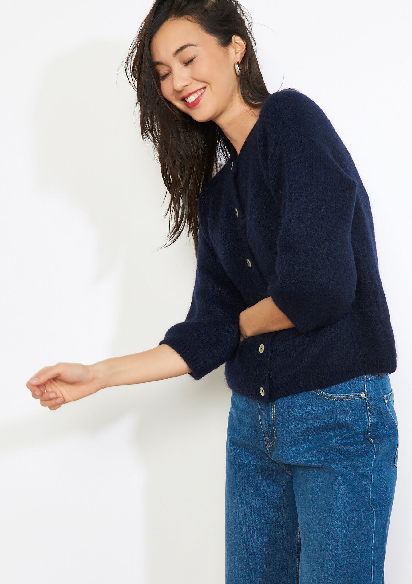 Minimalistisch vest met knopen - NAVY BASIC - 04101446_2723