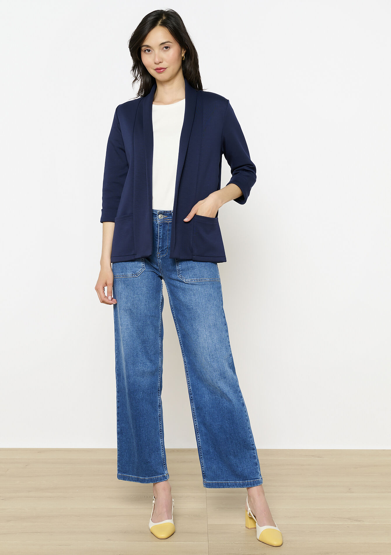 Soepele open blazer, Soepele open blazer - NAVY BASIC - 09101049_2723