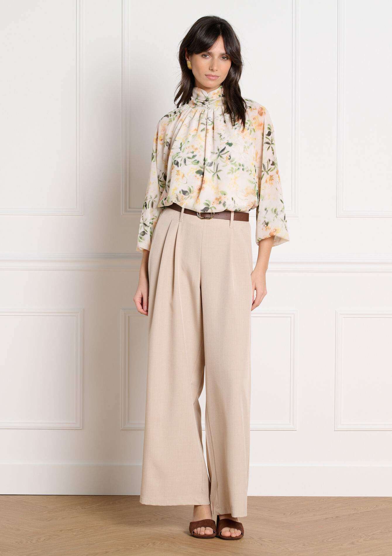 Blouse fluide fleurie - VANILLA WHITE - 05703060_1013