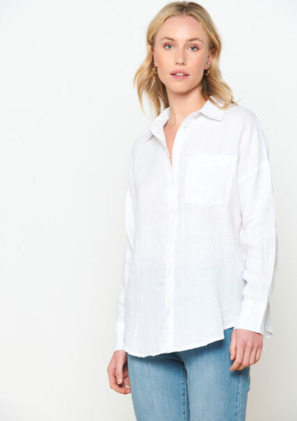 Linen shirt - OPTICAL WHITE - 05702375_1019
