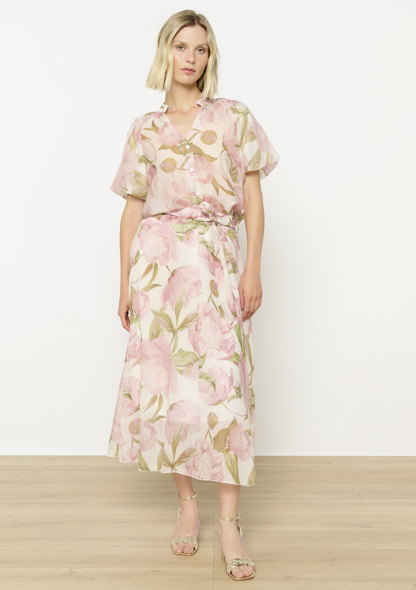 Lange bloemenrok, Lange bloemenrok - OFFWHITE - 07101390_1001