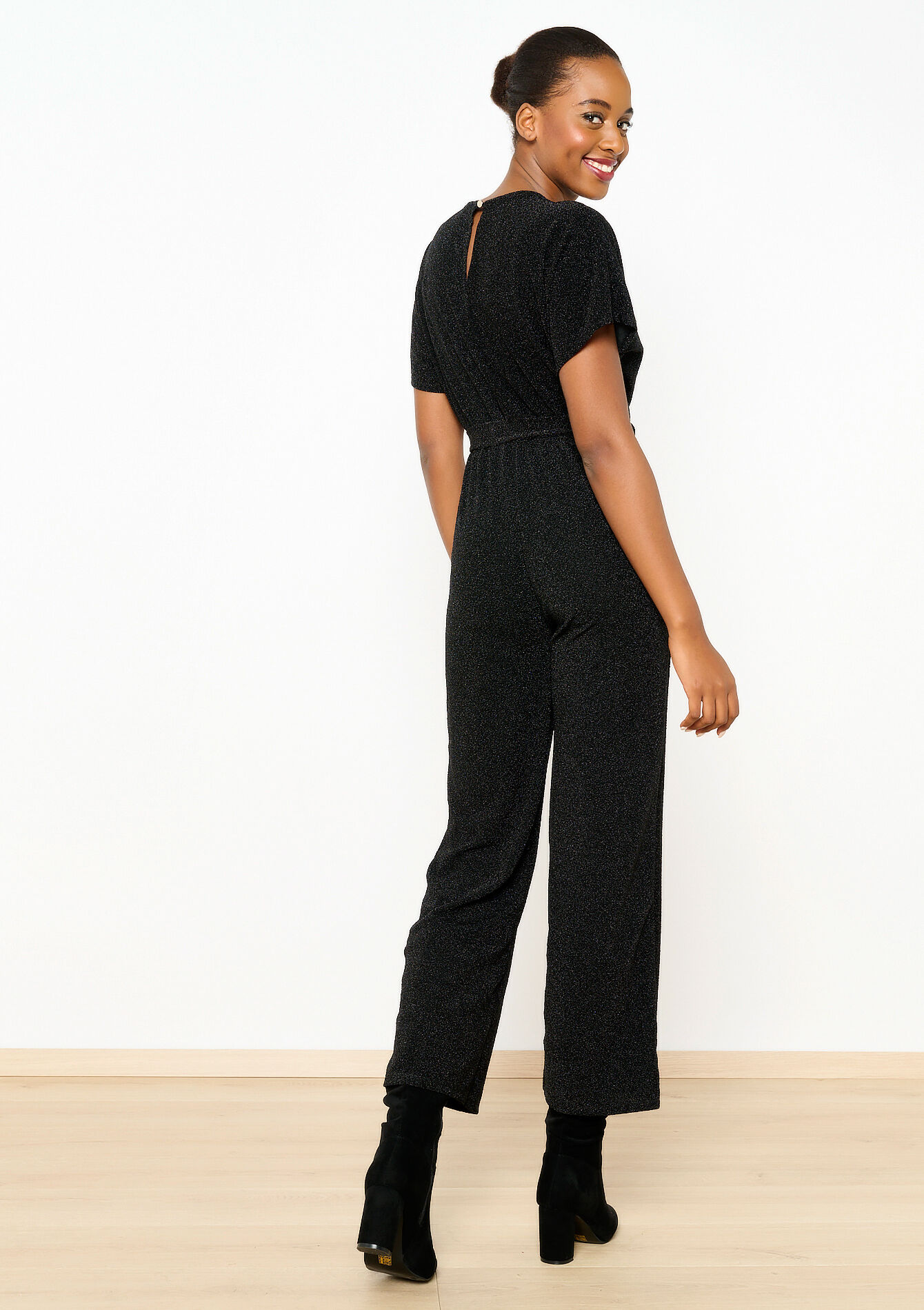 Lurex jumpsuit - BLACK - 06004480_1119