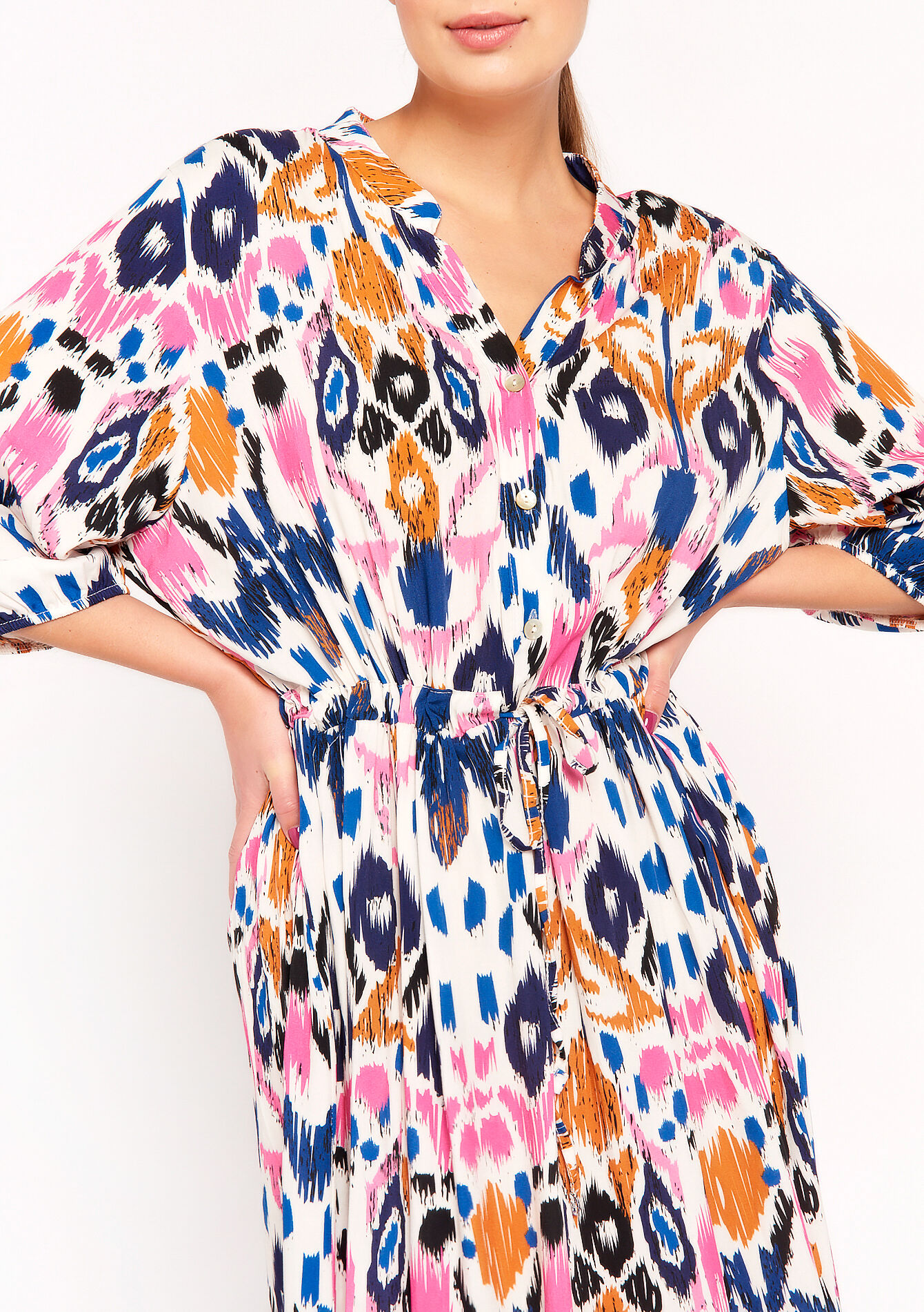 Maxi-jurk met ikatprint, Maxi-jurk met ikatprint - NAVY BASIC - 08601925_2723