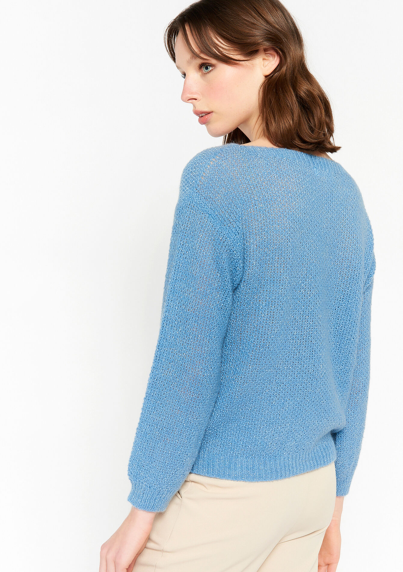Pullover with three-quarter sleeves, Pullover with three-quarter sleeves - BLUE FAIENCE - 04006099_1584