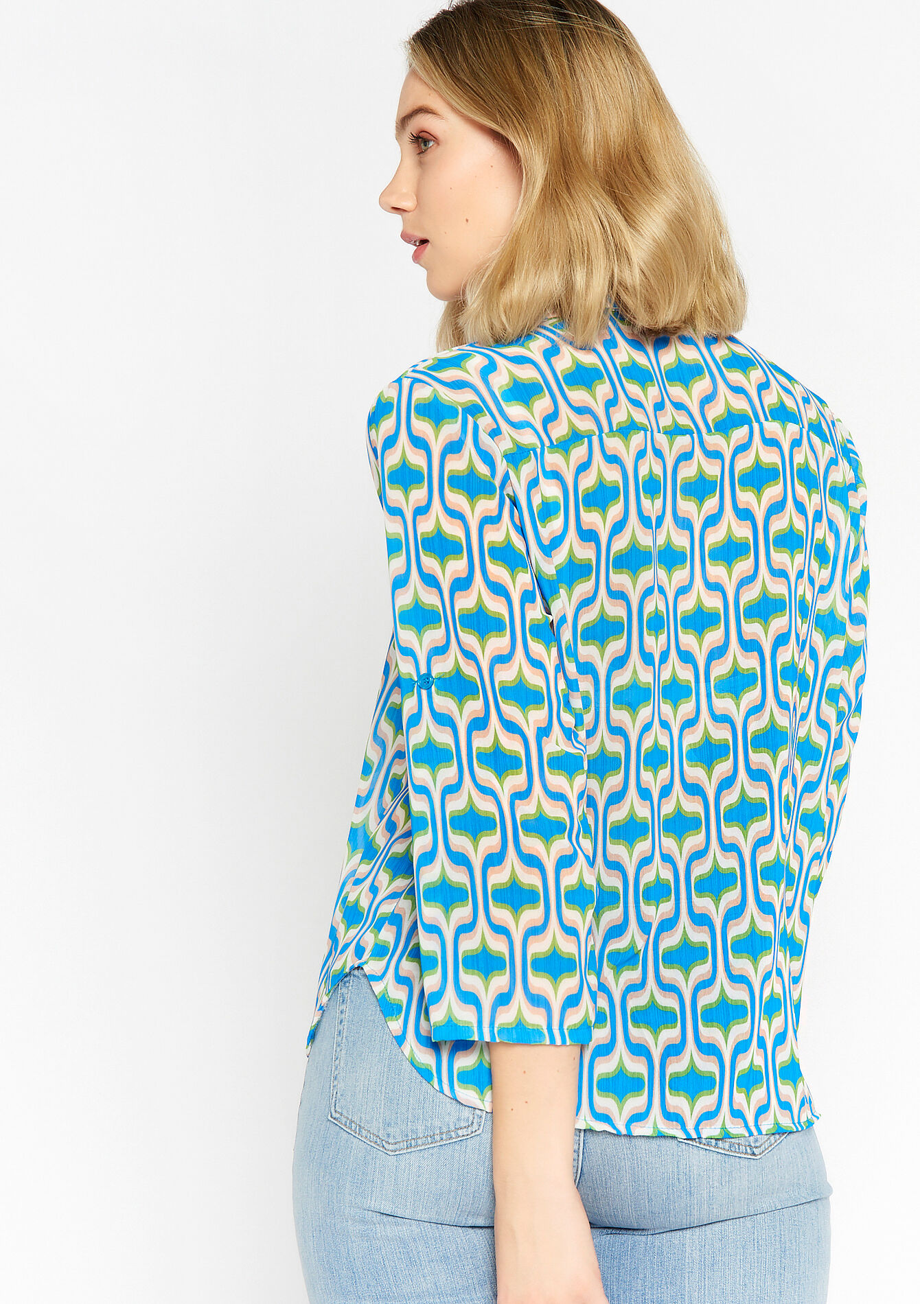 Hemd met retroprint - BLUE FAIENCE - 05702175_1584