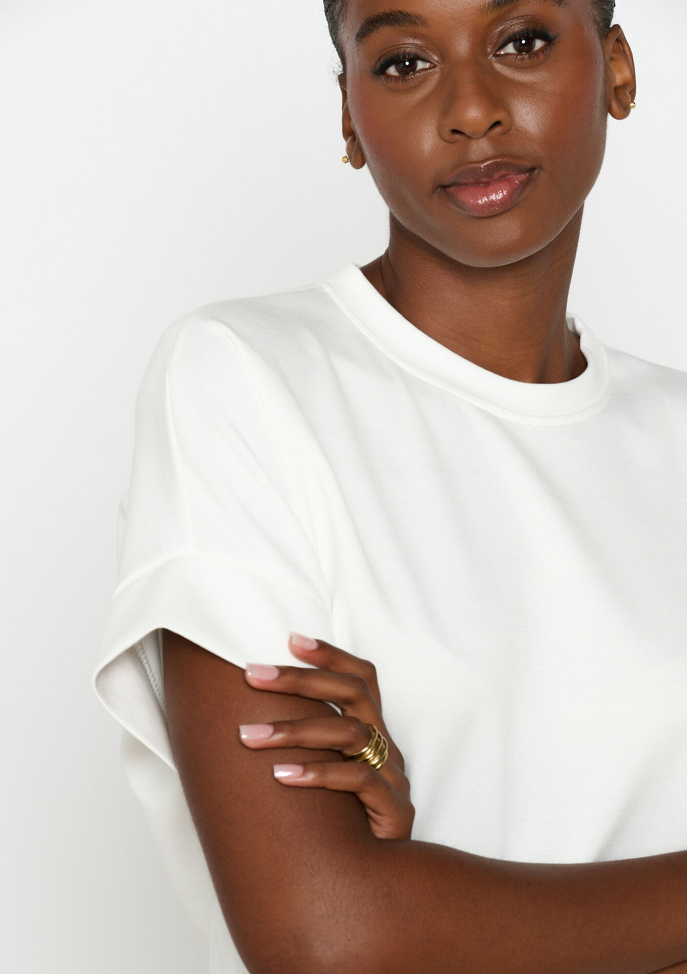 T-shirt in sweatstof, T-shirt in sweatstof - OFFWHITE - 15100292_1001