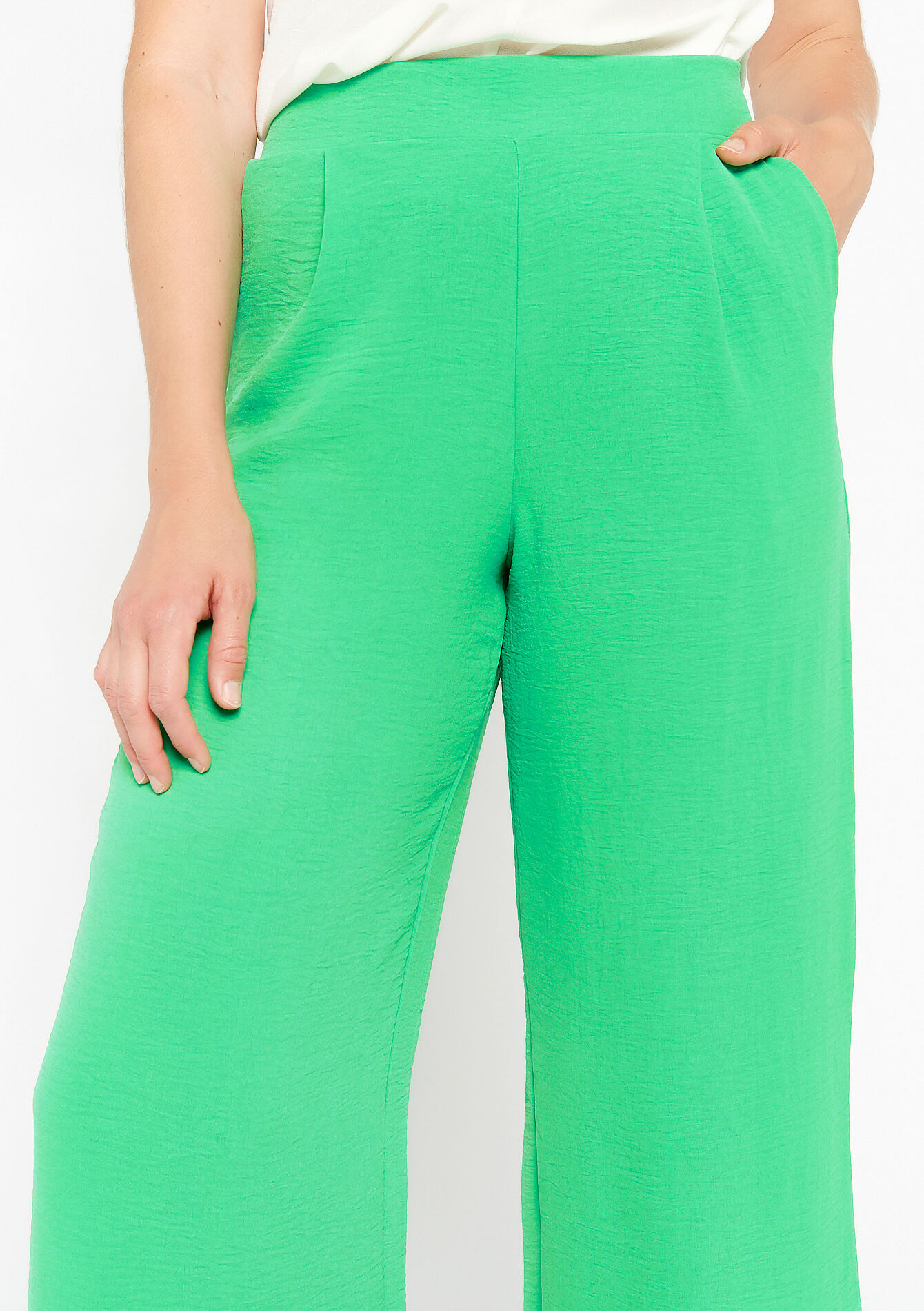 Broek met wijde pijpen, Broek met wijde pijpen - APPLE GREEN - 06600732_4614