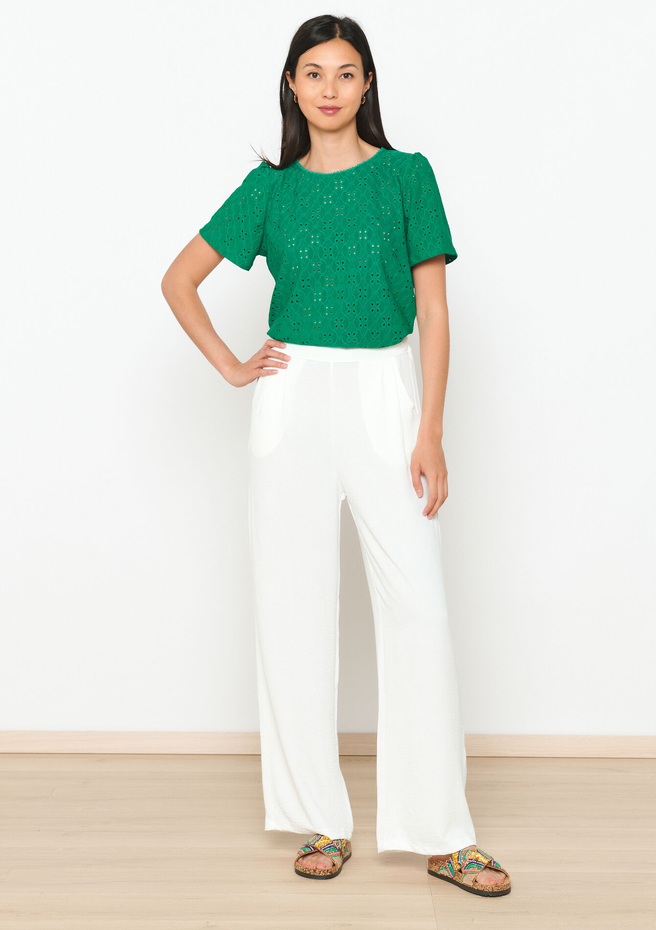 Pantalon évasé, Pantalon évasé - OFFWHITE - 06600821_1001