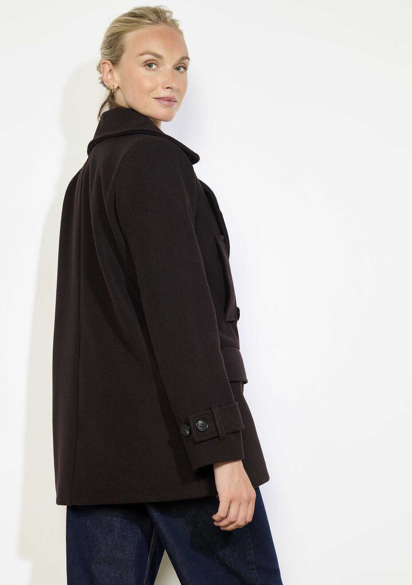 Manteau croisé, Manteau croisé - BROWN DARK CHOCOLATE - 23000803_3720