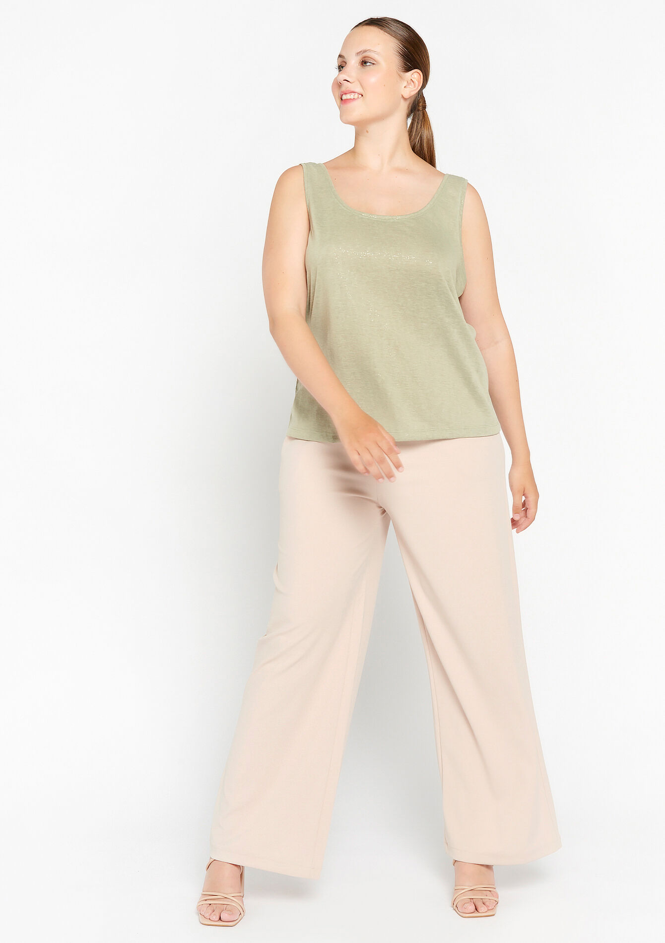 Top with round neck, Top with round neck - KHAKI MINT - 02200335