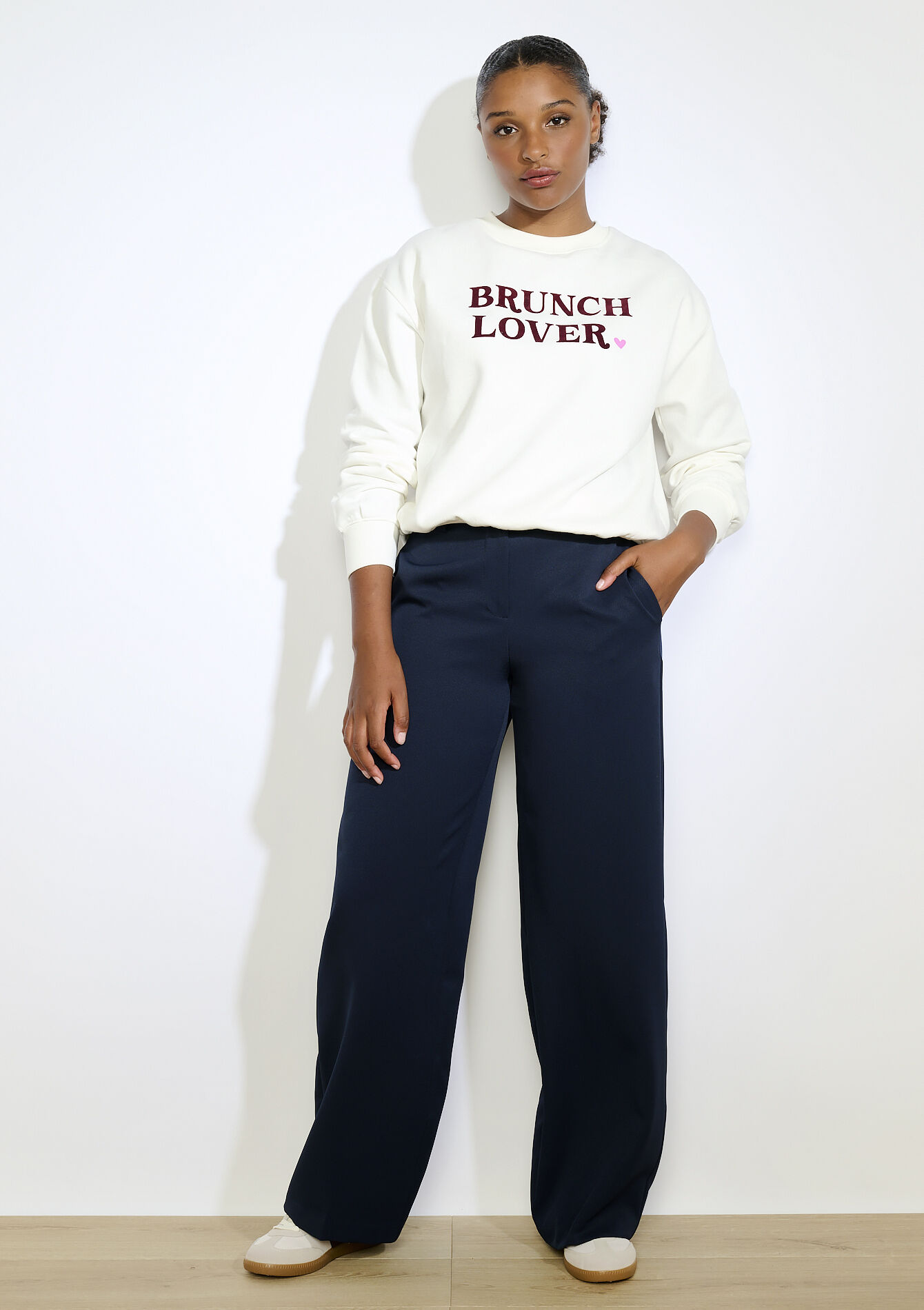 Sweat message décontracté, Sweat message décontracté - VANILLA WHITE - 03001765