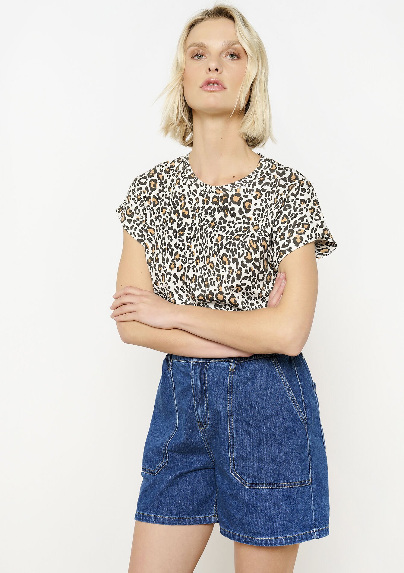 Zebra print short sleeve t-shirt - VANILLA WHITE - 02301708_1013