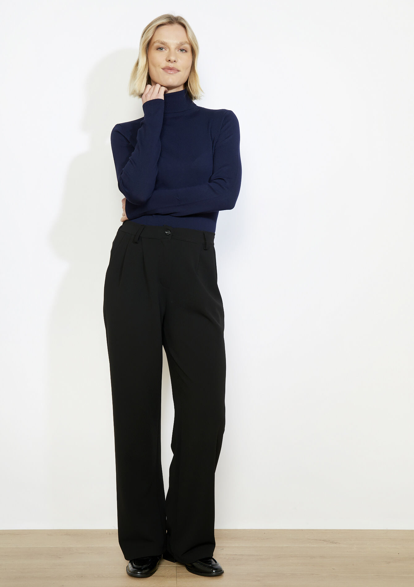 Lightweight roll-neck top, Lightweight roll-neck top - NAVY BASIC - 04101276_2723