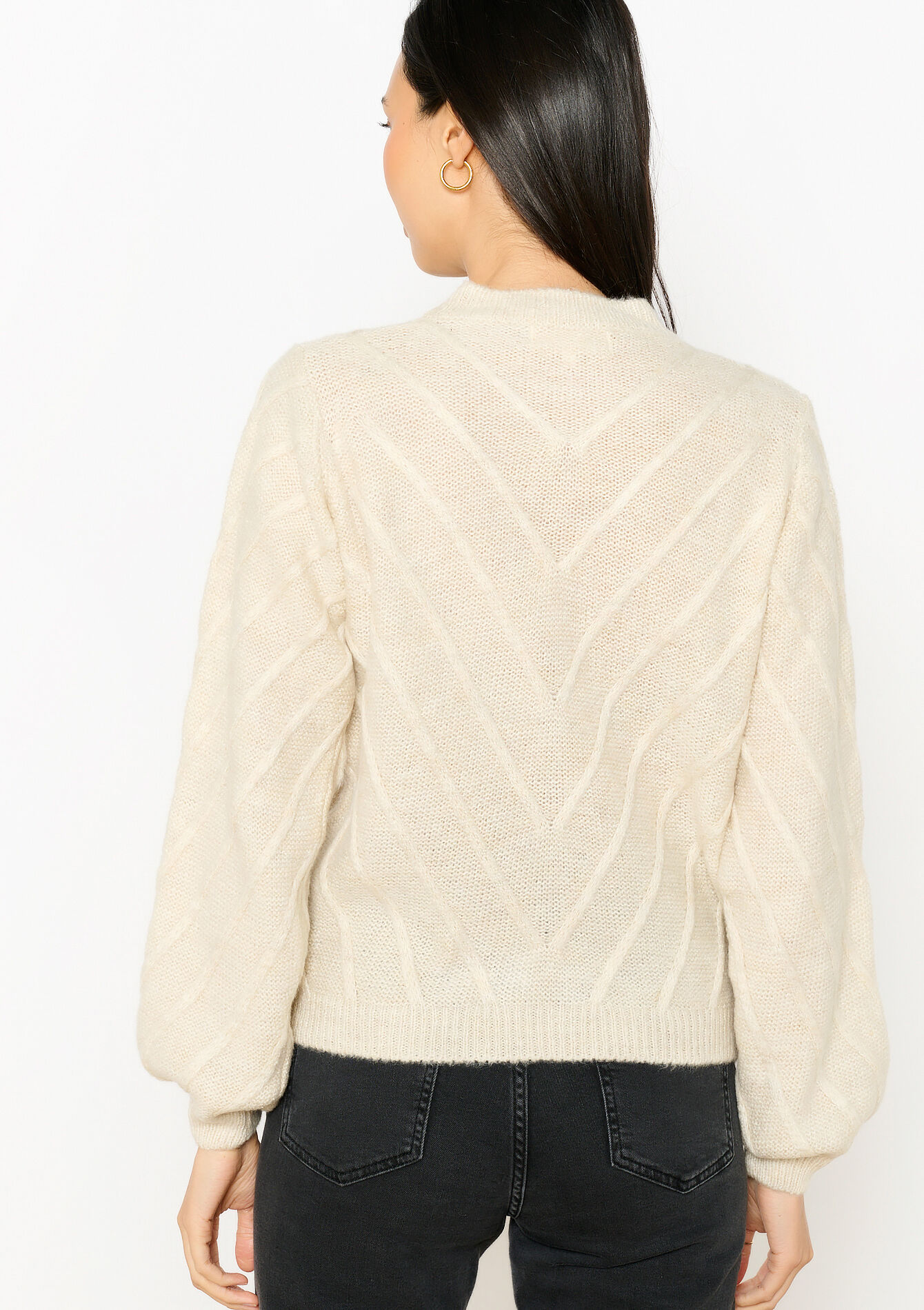 Pull à motif à chevrons, Pull à motif à chevrons - VANILLA WHITE - 04006772_1013