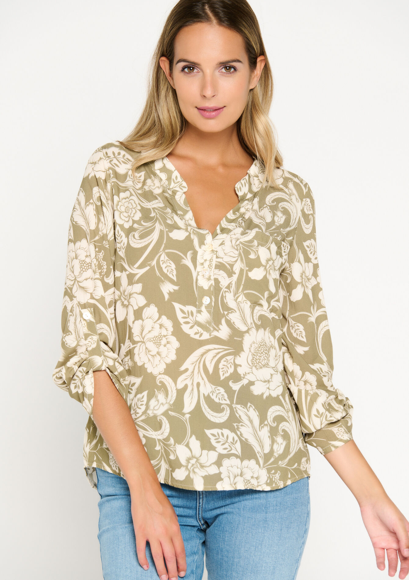 Blouse - LIGHT KHAKI - 05702287_4405