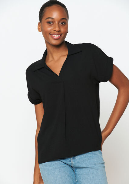 Short-sleeved polo shirt - BLACK - 05702441_1119