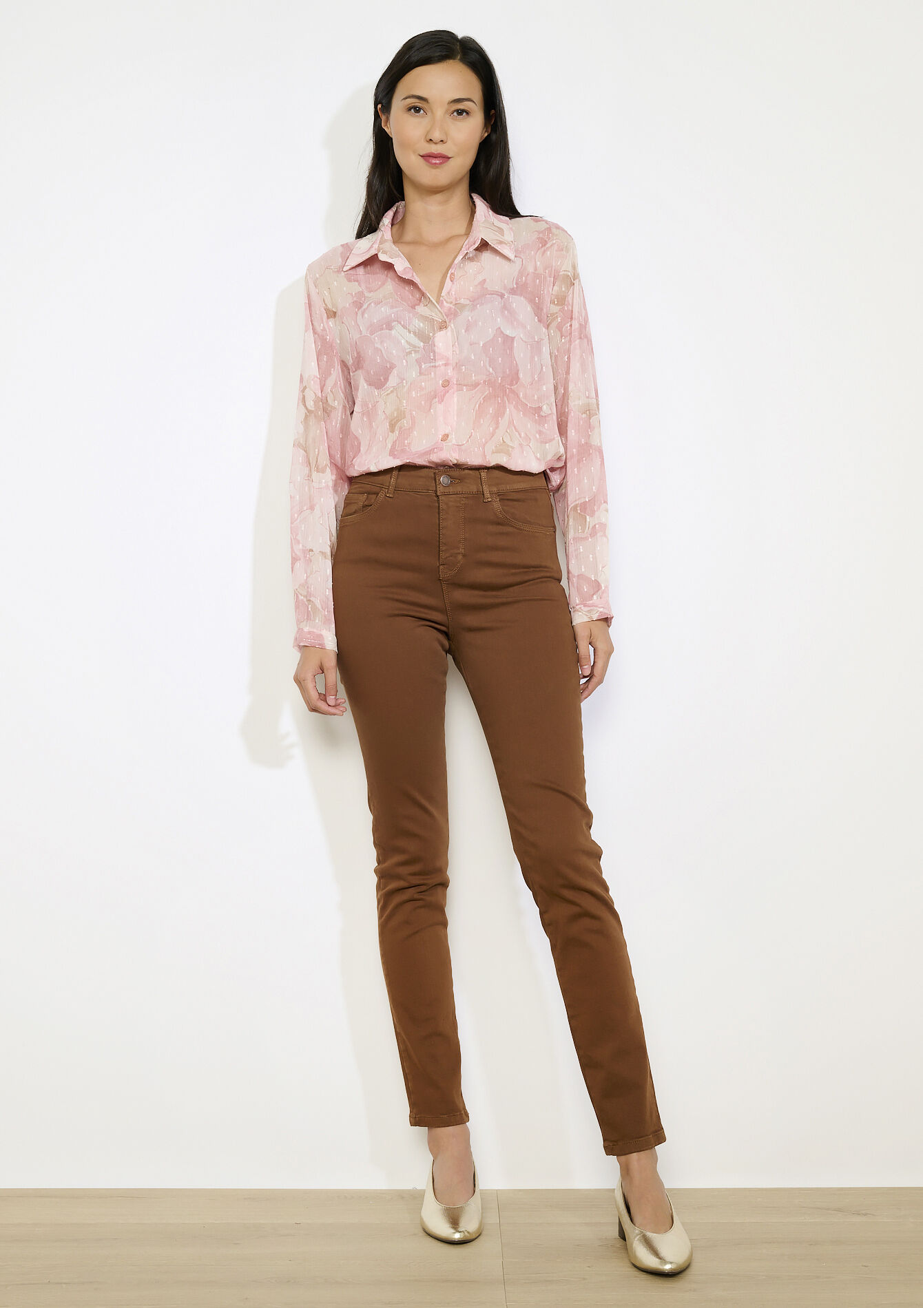 Slimfit broek met meerdere maten, Slimfit broek met meerdere maten - CAMEL CINNAMON - 06004629_3835