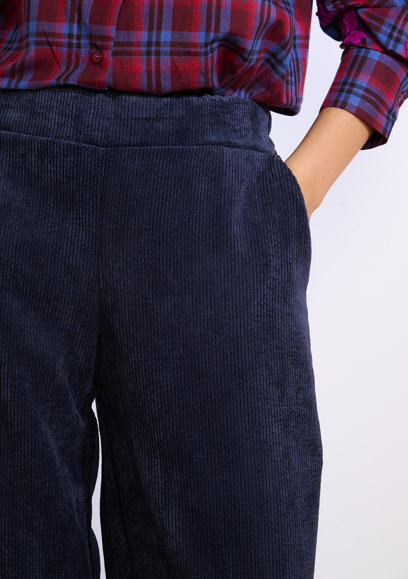 Corduroy broek met rechte snit, Corduroy broek met rechte snit - NAVY BASIC - 06601082_2723