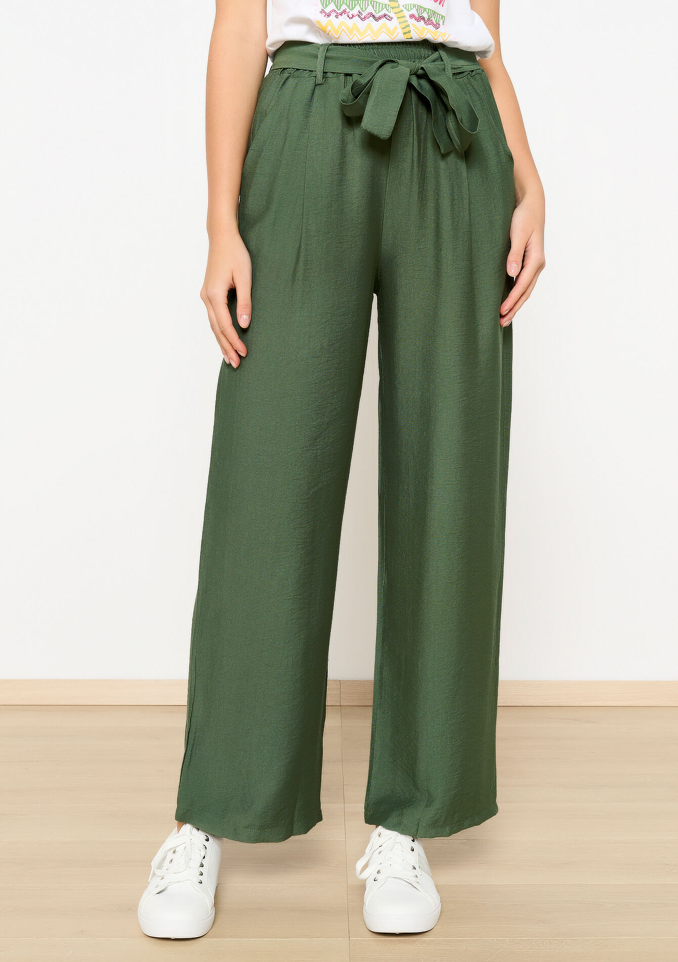 Losse broek, Losse broek - KHAKI MED - 06600839_4327