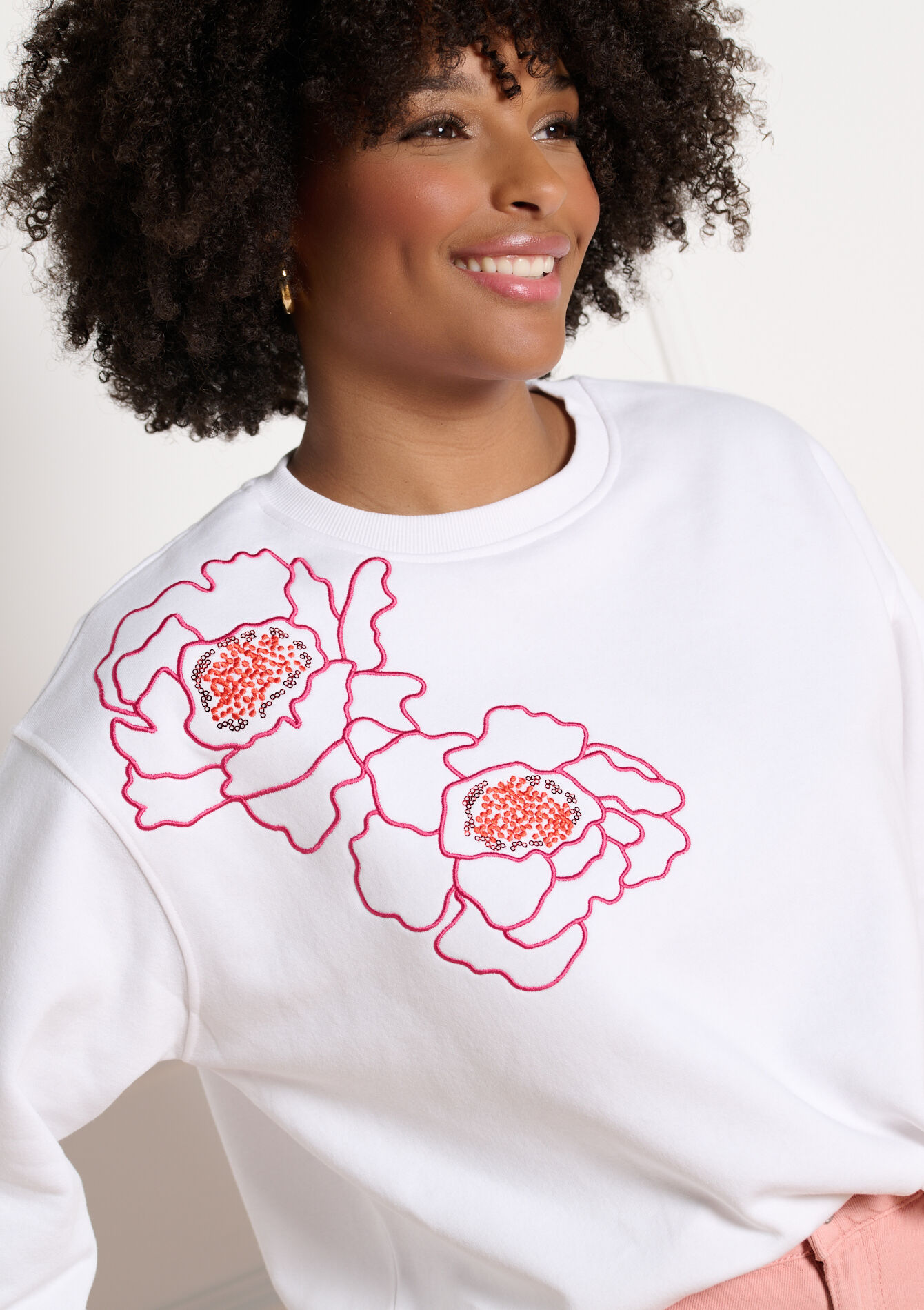 Floral print sweatshirt - OFFWHITE - 03001827_1001