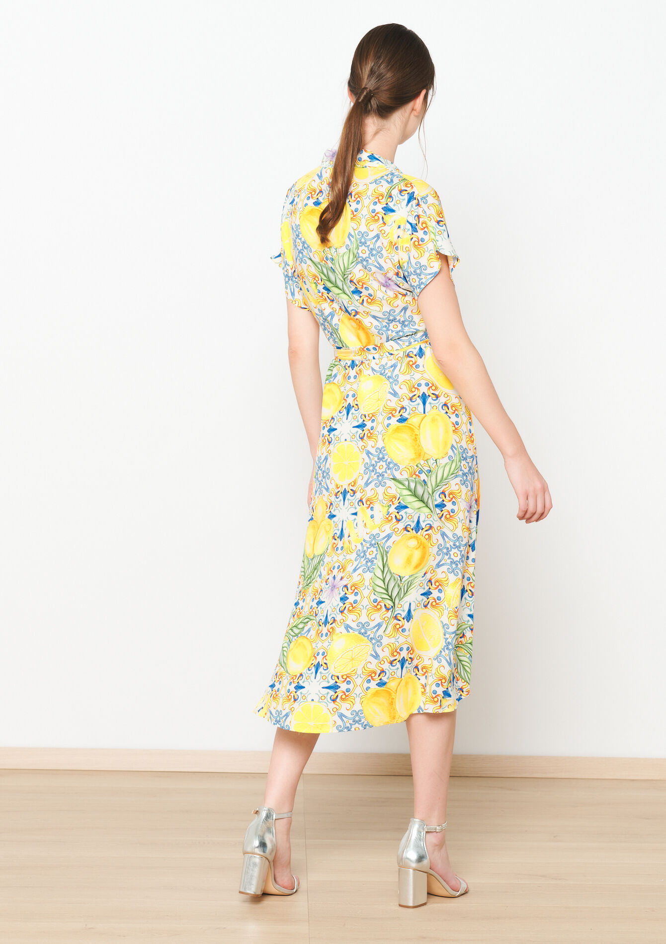 Robe-chemise à imprimé citron, Robe-chemise à imprimé citron - OFFWHITE - 08103798_1001