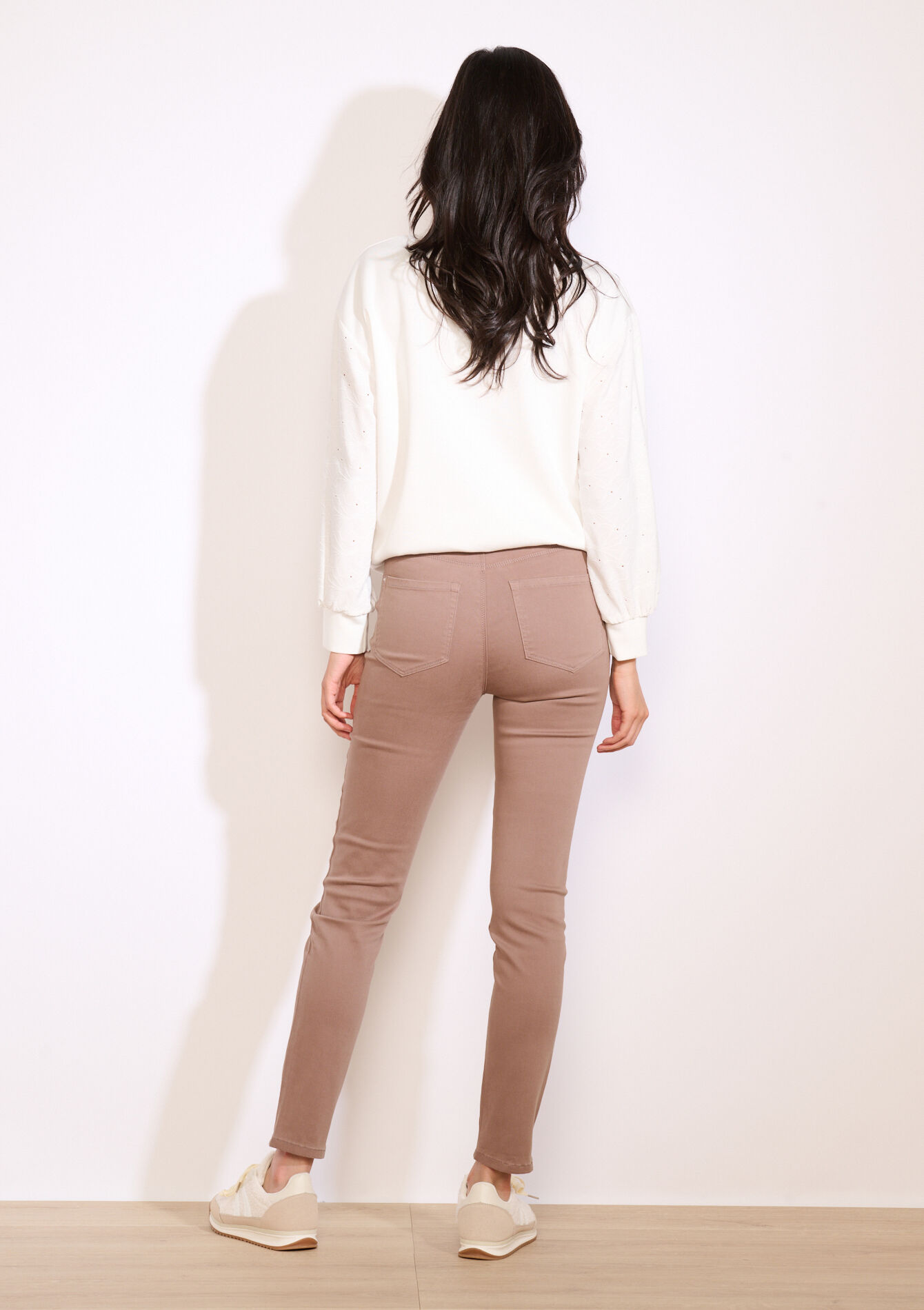 High-waist slim trousers, High-waist slim trousers - TAUPE - 06004601_1021