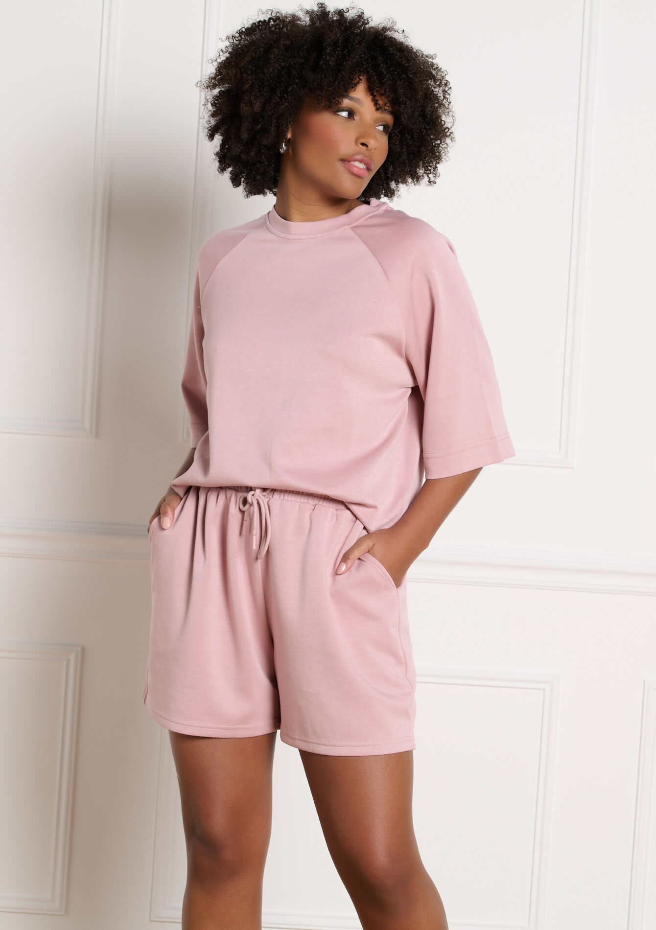 Short fluide taille élastiquée - NUDE PINK - 15100410_1301