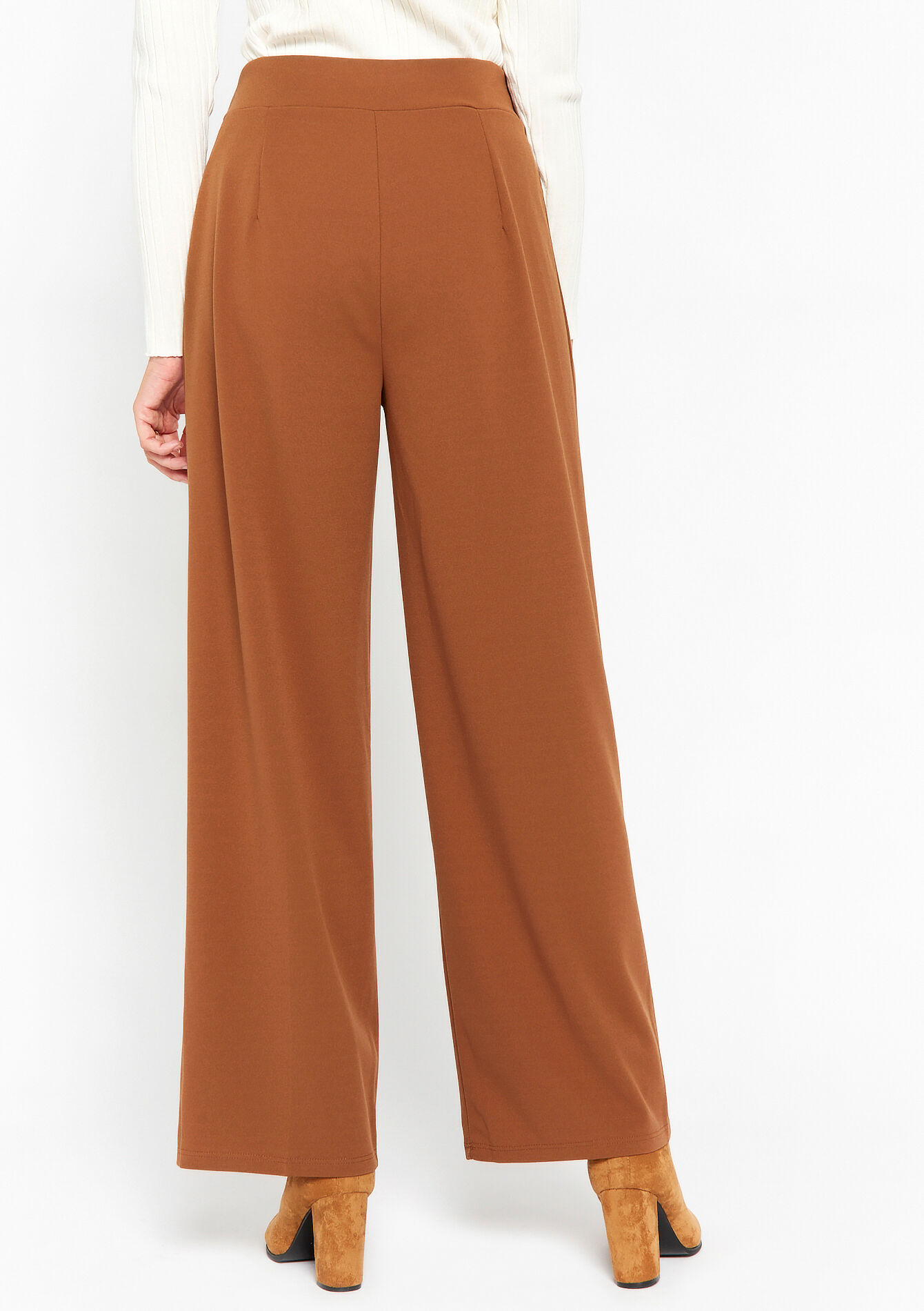 Wijde broek - CAMEL CINNAMON - 06600785_3835