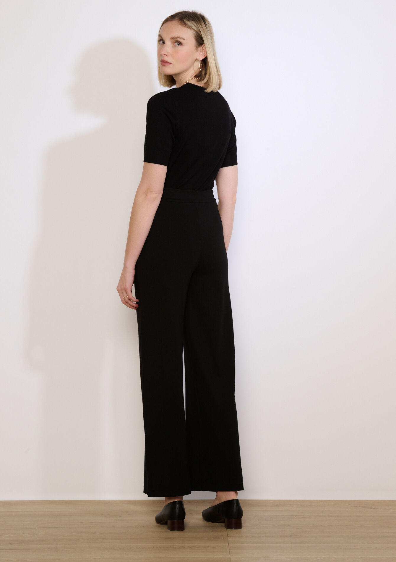 Broek met structuur - BLACK - 06601105_1119