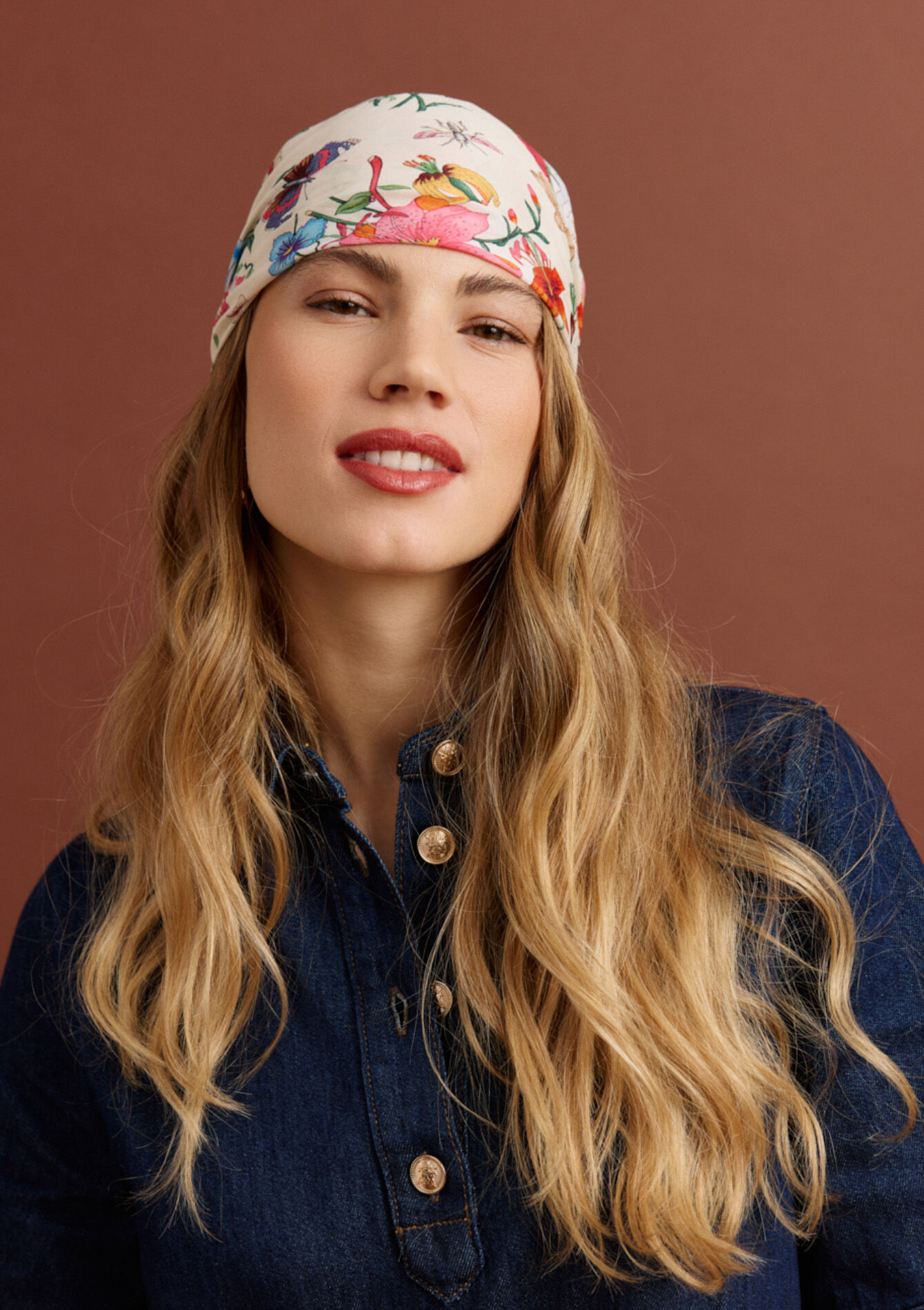 Foulard carré soyeux bijou, , back