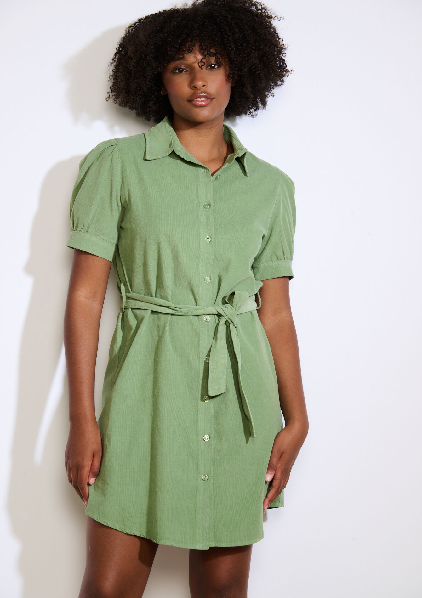 Overhemdjurk Met Ceintuur, Overhemdjurk Met Ceintuur - LIGHT GREEN PASTEL - 08104253_1822