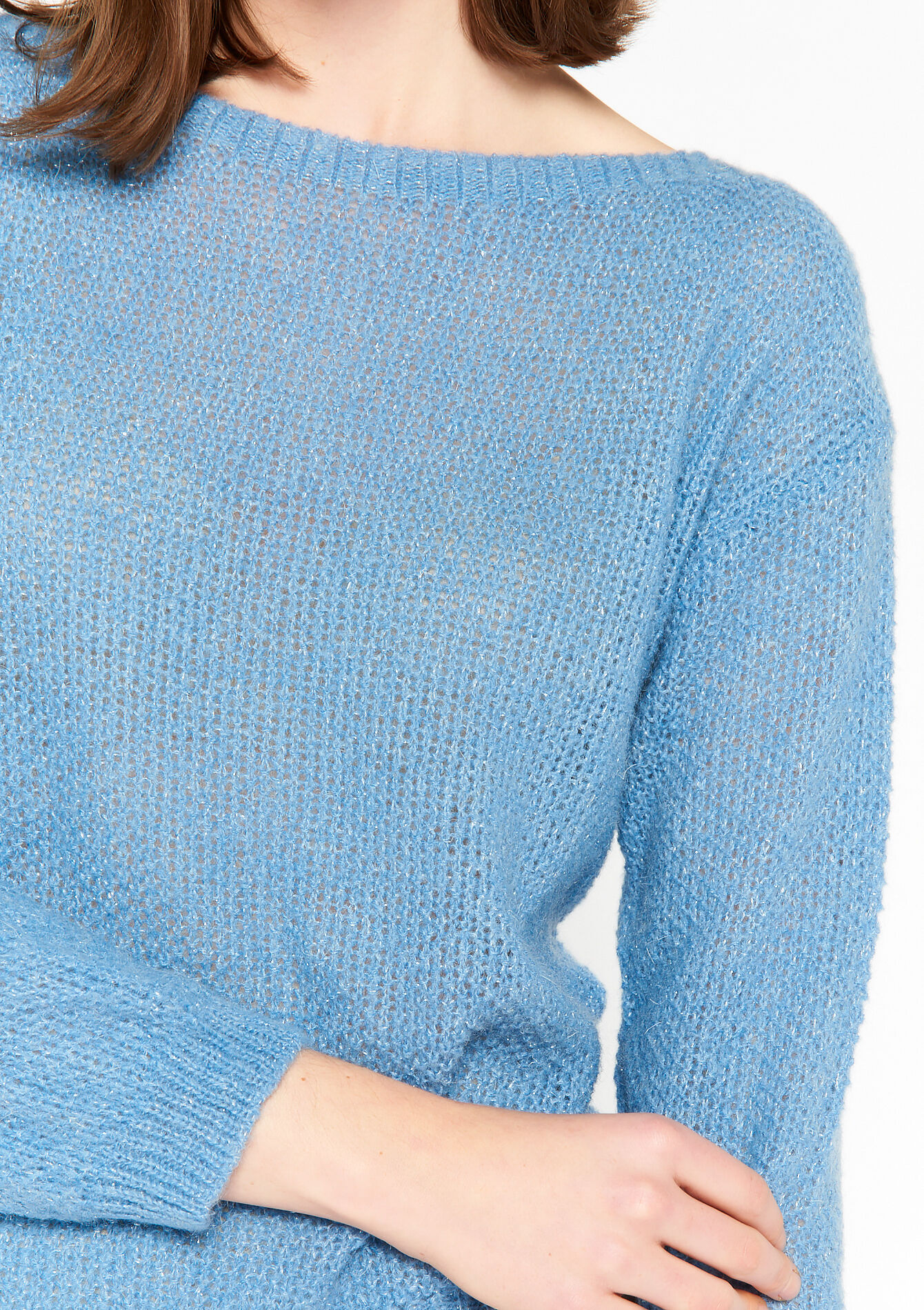 Pullover with three-quarter sleeves, Pullover with three-quarter sleeves - BLUE FAIENCE - 04006099_1584