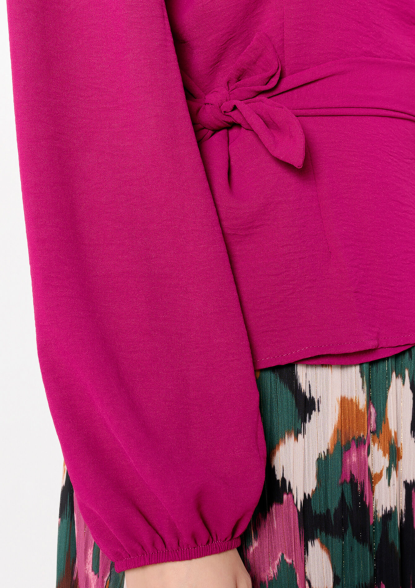 Wrap-over blouse, Wrap-over blouse - RED FRAMBOISE - 05702694_1496