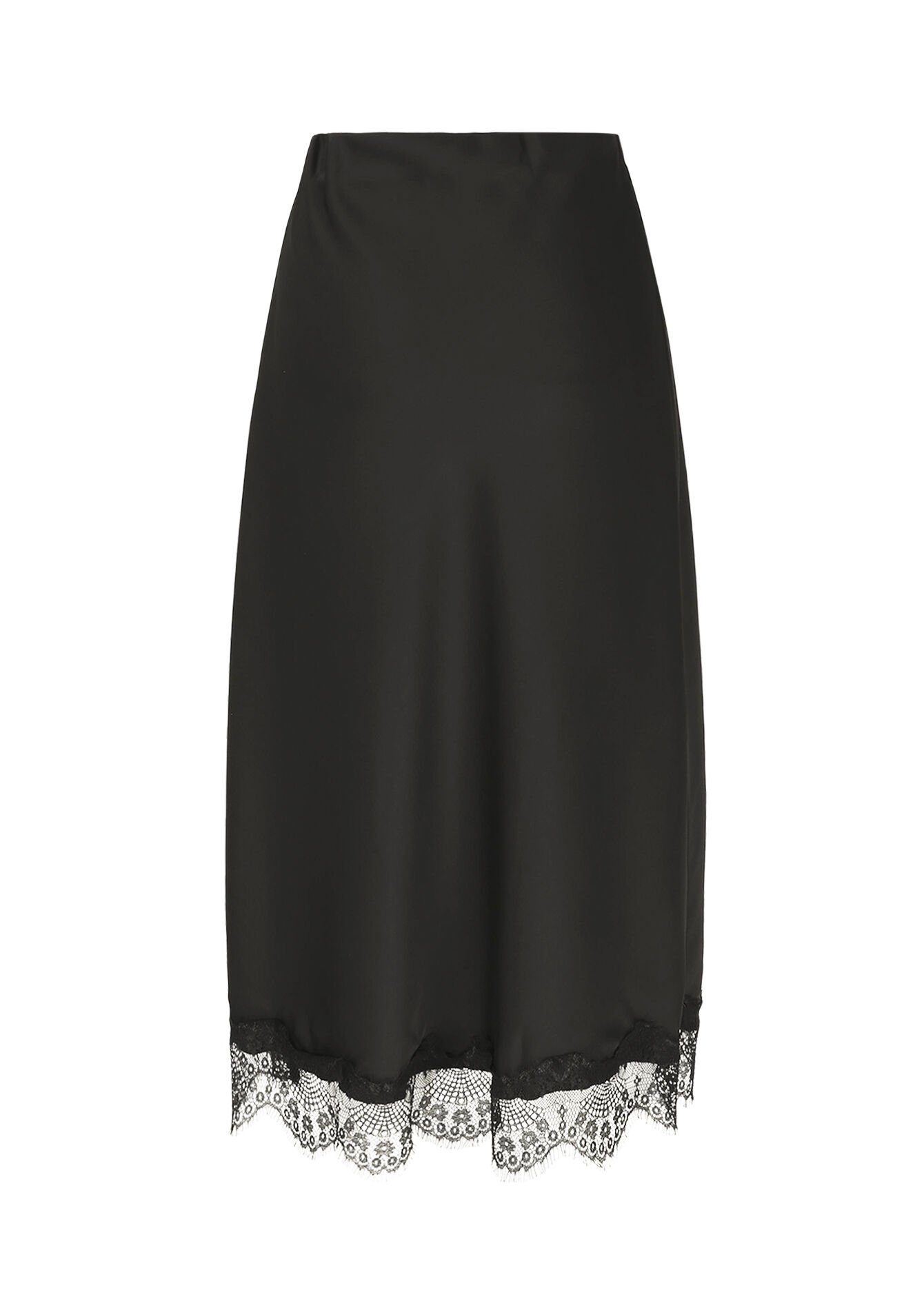 Jupe longue en satin - BLACK - 07101484_1119