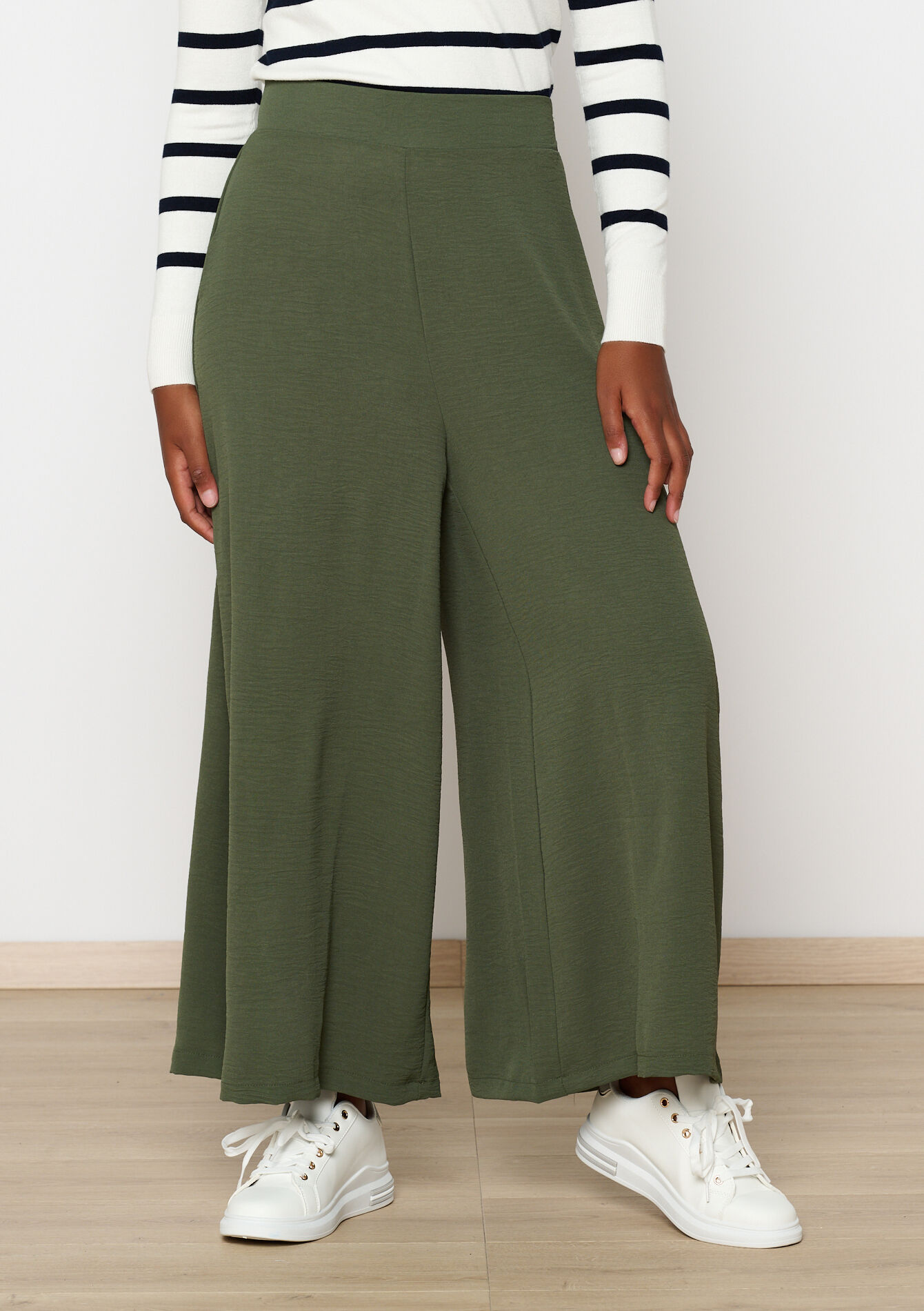 Culotte in kreukstof, Culotte in kreukstof - KHAKI FADED - 06600905_4326