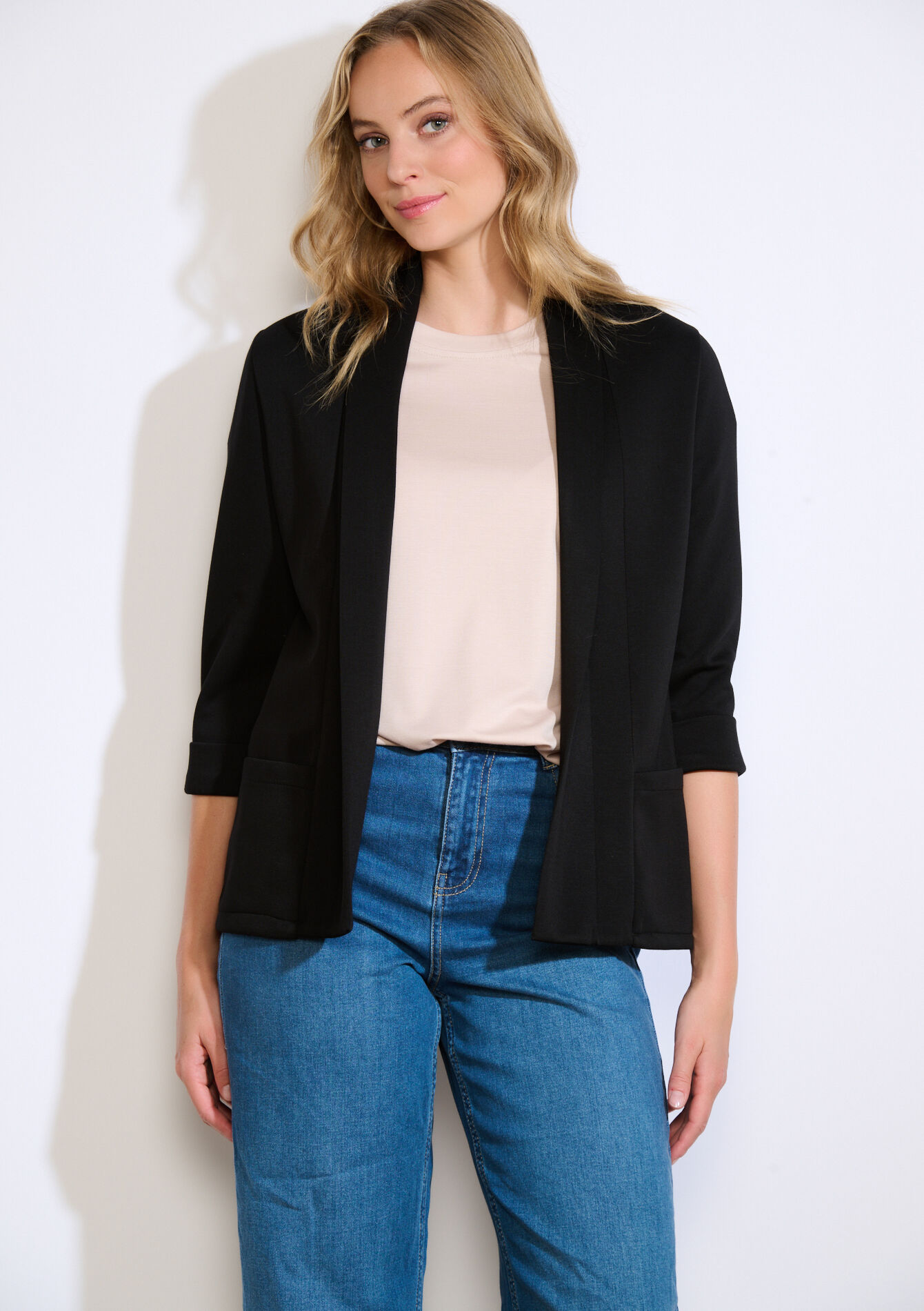 Soepele gestructureerde blazer, Soepele gestructureerde blazer - BLACK - 09101090_1119