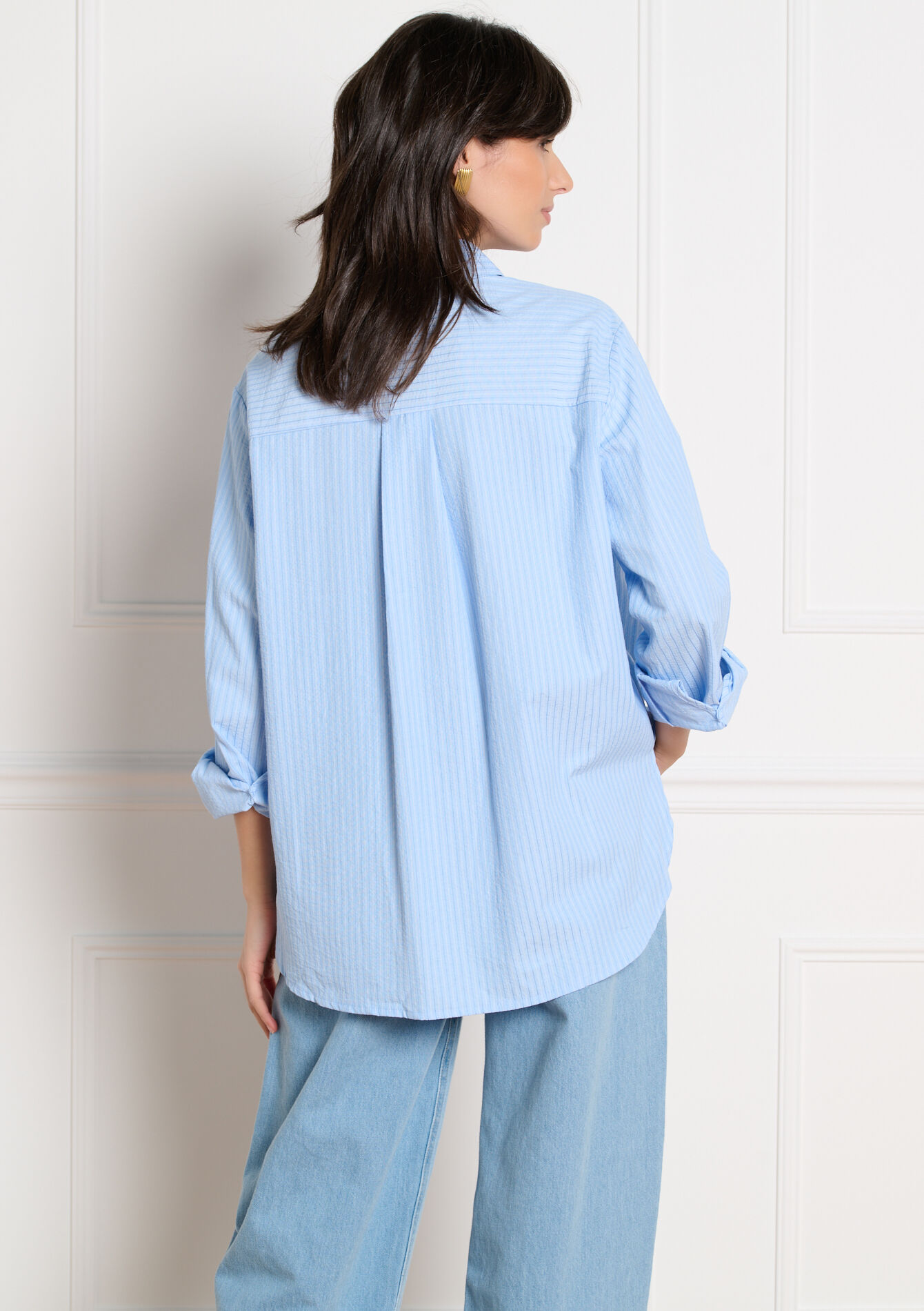 Shirt met pailletten - BLUE PASTEL - 05703036_3003