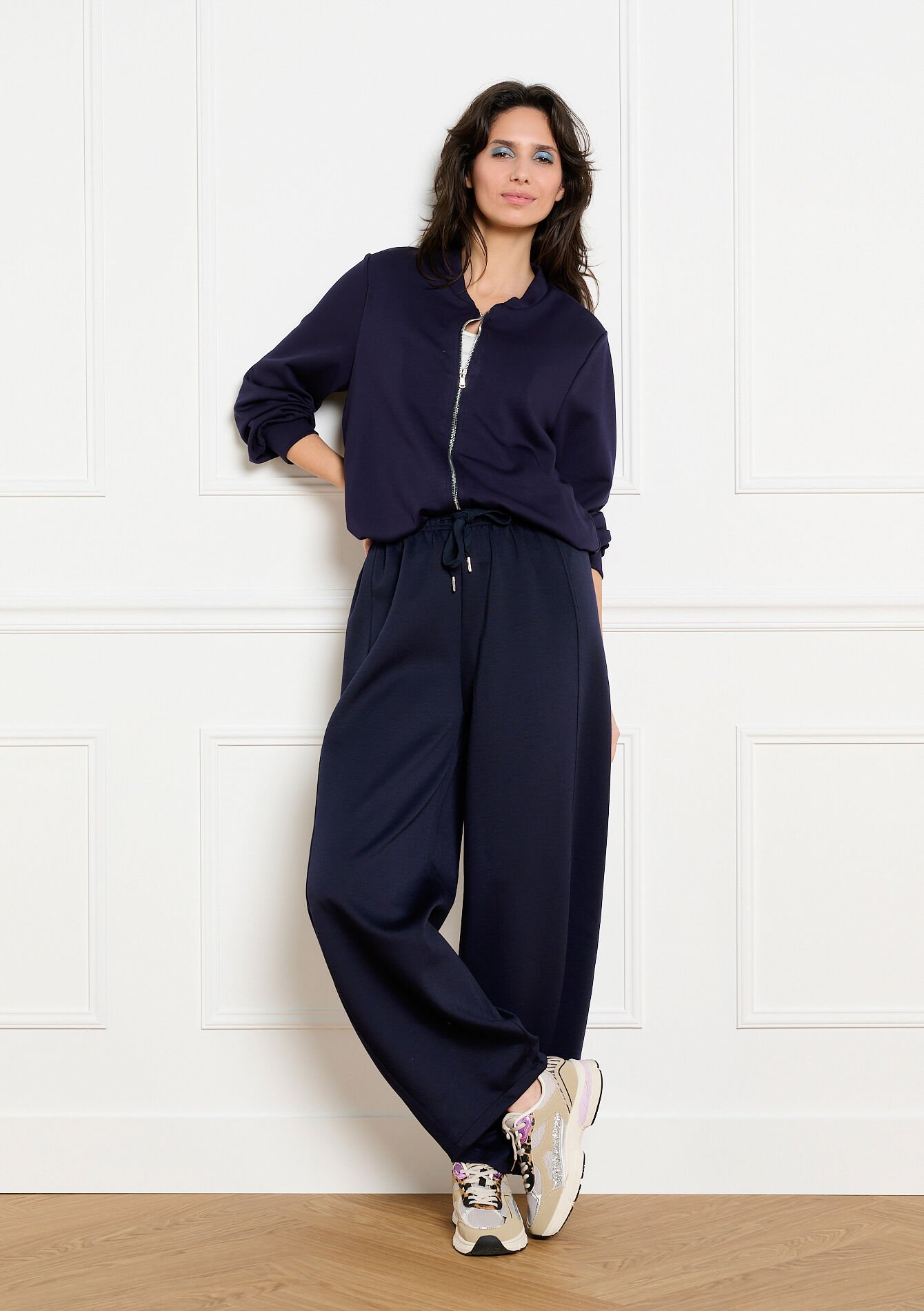 Soepele jas met rits - NAVY BASIC - 15100432_2723