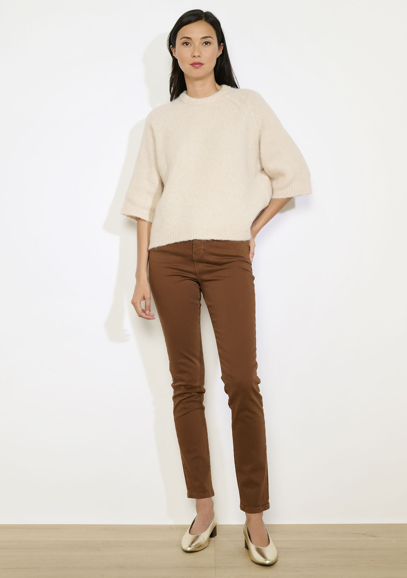 Trui met 3/4 raglanmouwen - VANILLA WHITE - 04006927_1013