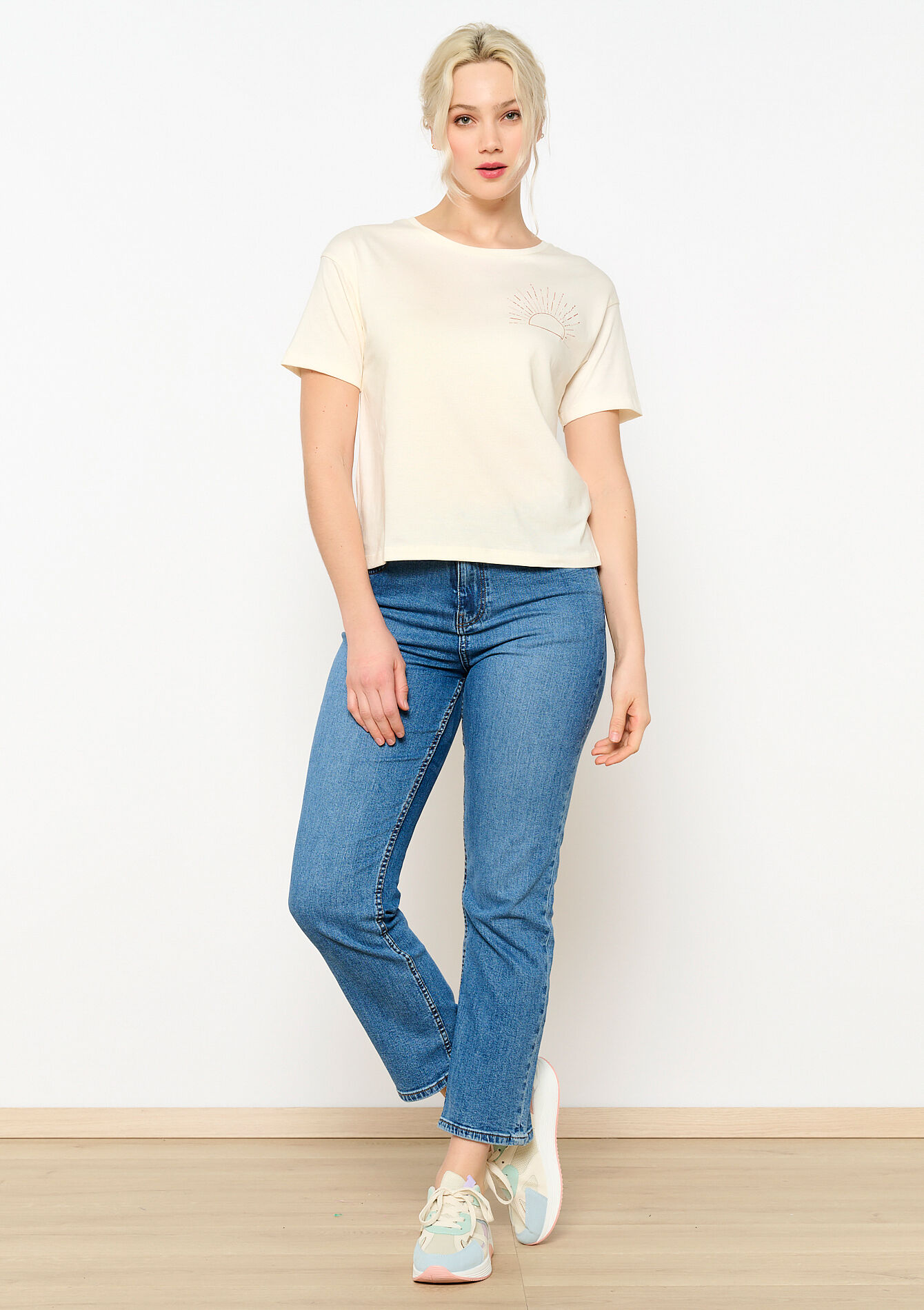 T-shirt with artwork, T-shirt with artwork - ECRU PEACH - 02301527_2564