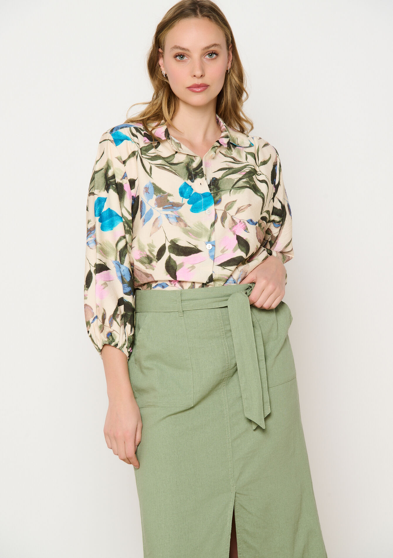 Hemd met bloemenprint, Hemd met bloemenprint - VANILLA WHITE - 05702784_1013