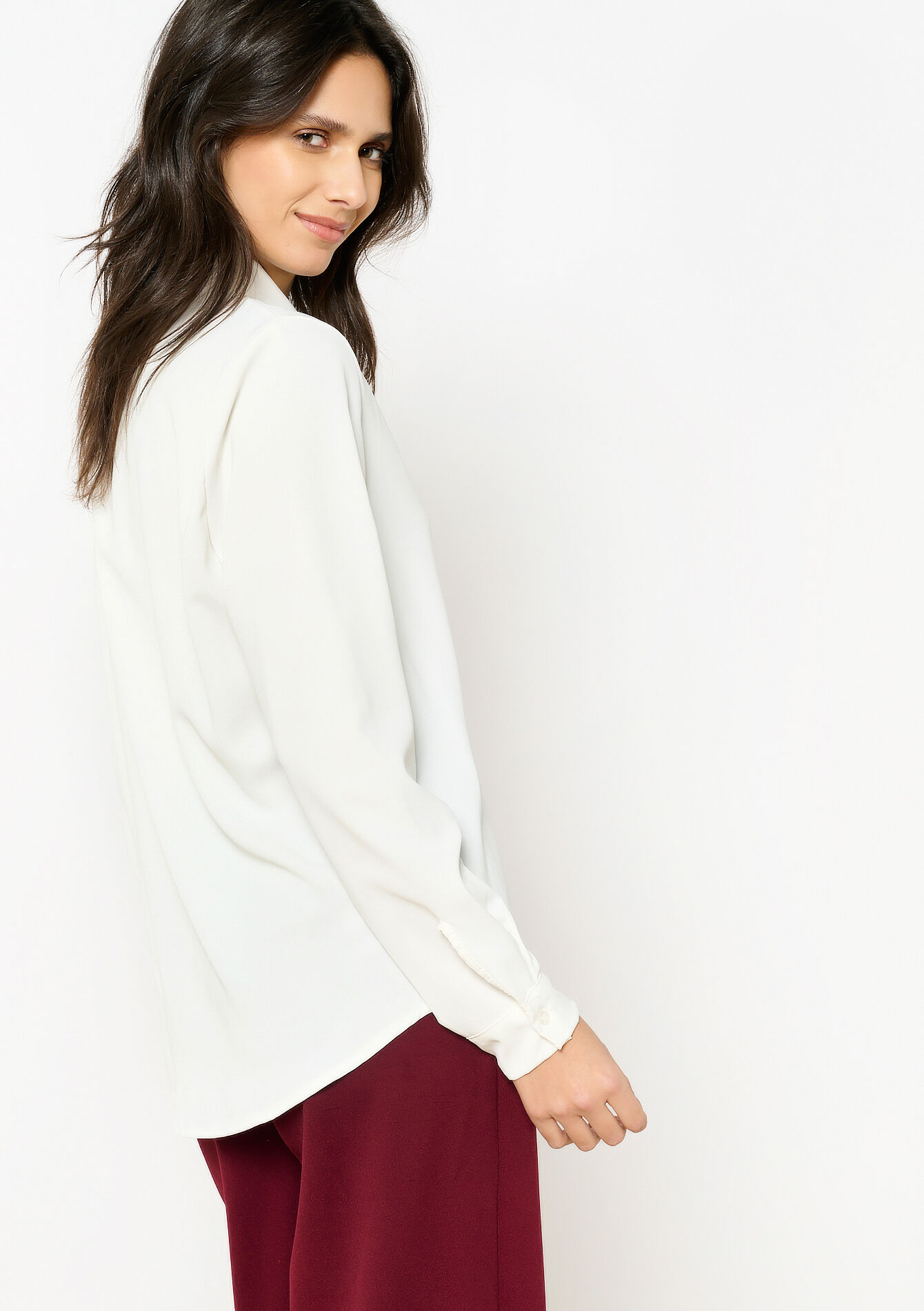 Chemise avec patte de boutonnage cachée, Chemise avec patte de boutonnage cachée - OPTICAL WHITE - 05702735_1019