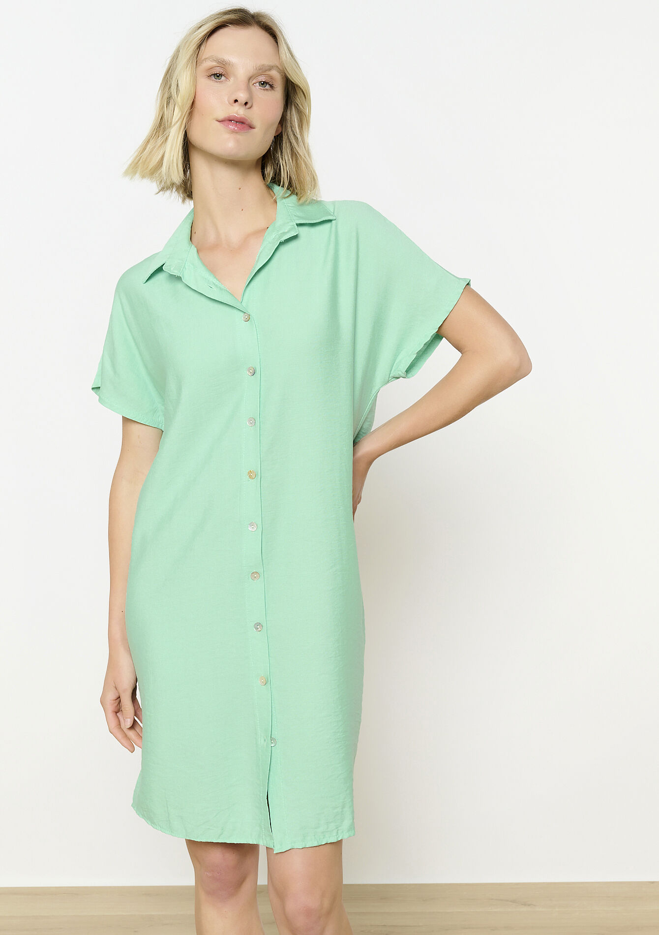 Korte overhemdjurk, Korte overhemdjurk - MINT GREEN - 08104132_1723