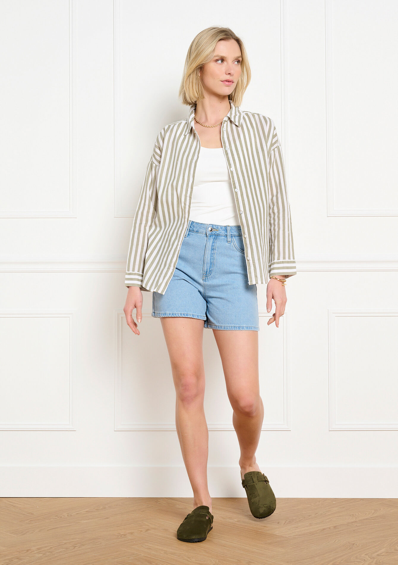 Los vallend gestreept hemd - OPTICAL WHITE - 05702968_1019