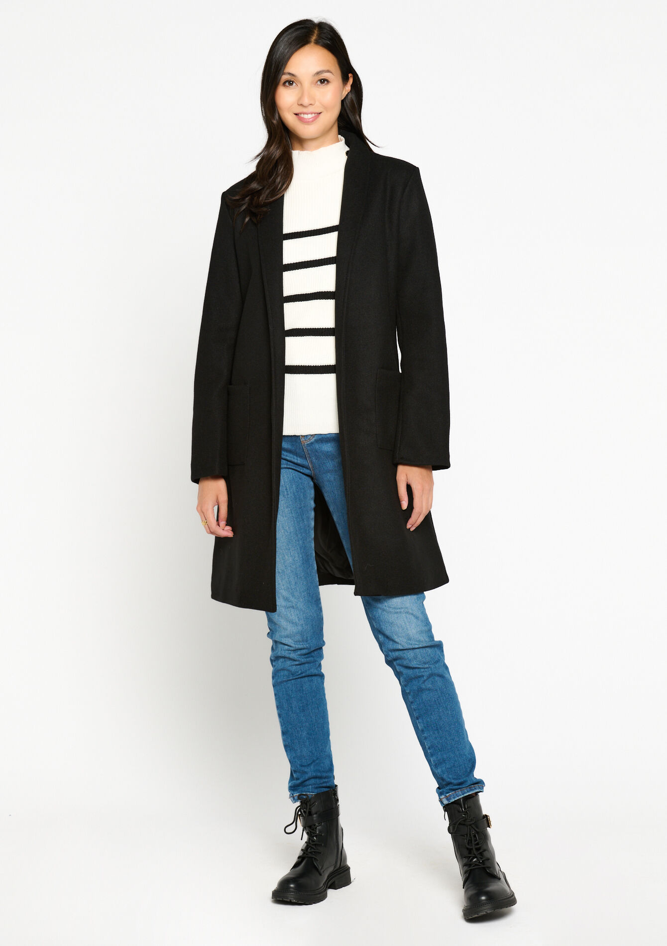 Loose coat - BLACK - 23000642_1119