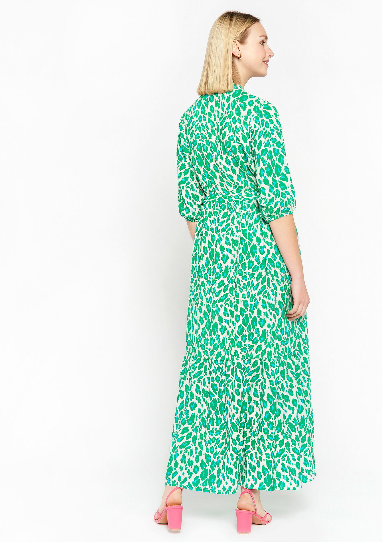 Robe longue à imprimé léopard, Robe longue à imprimé léopard - GREEN APPLE - 08601902_1783