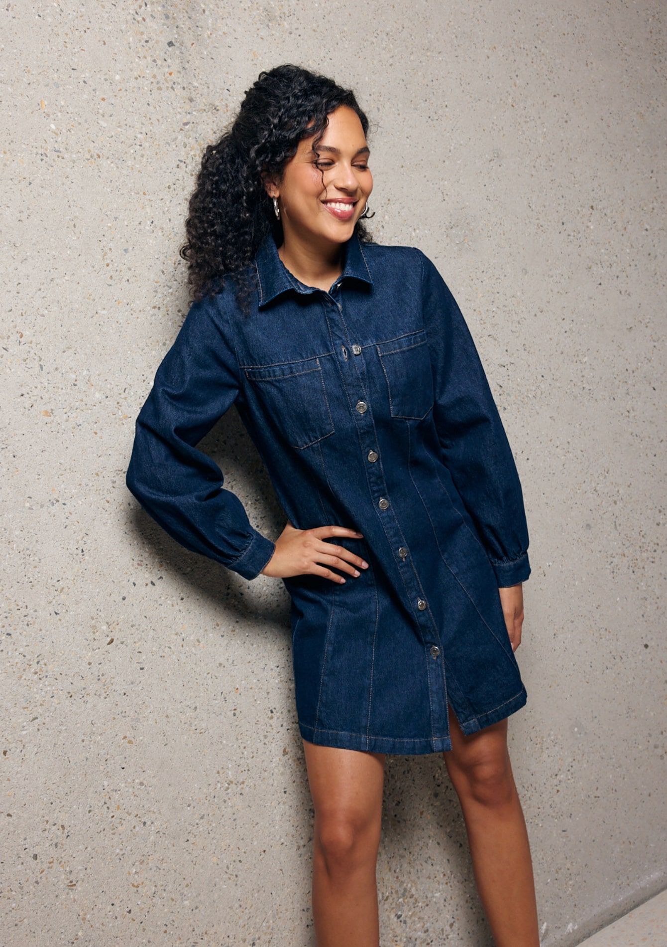 Denim overhemdjurk, Denim overhemdjurk, , back