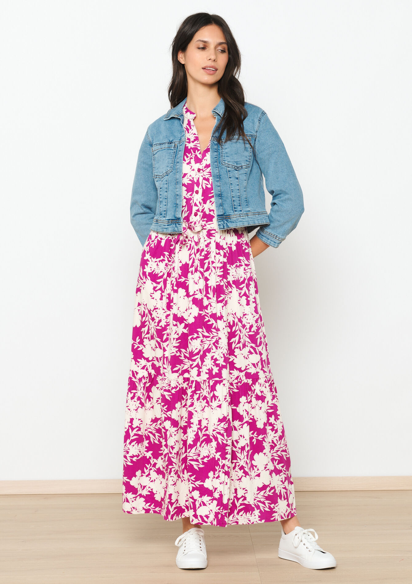 Short denim jacket - BLUE BLEACHED - 09100865_0502