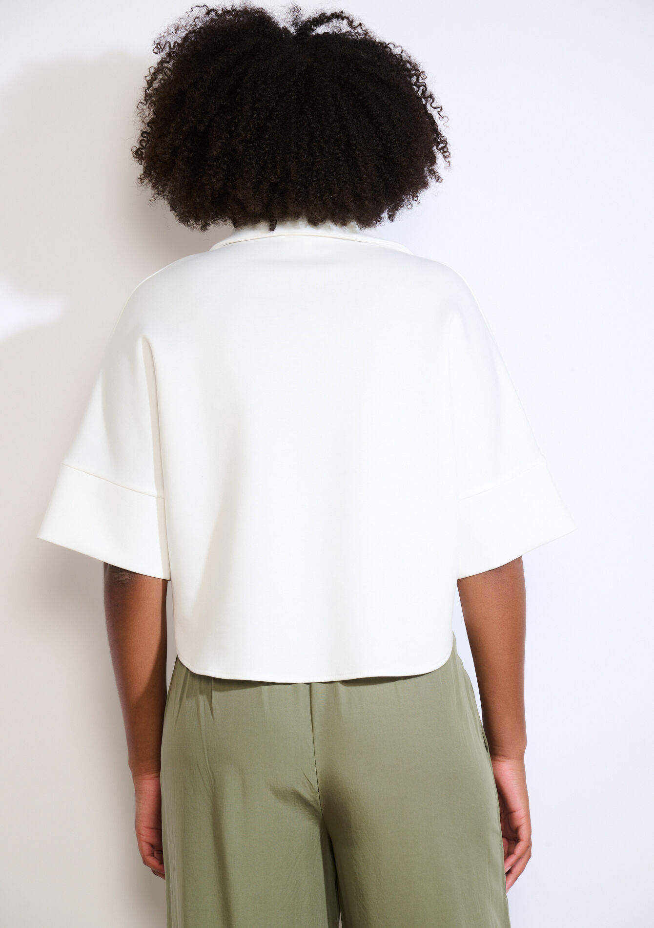 Losvallend overhemd met korte mouwen, Losvallend overhemd met korte mouwen - OFFWHITE - 02301896_1001